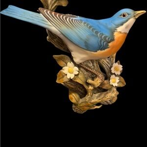Homco Blue and Orange Bird Figurine